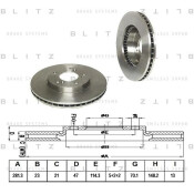 Диск тормозной Blitz, арт. BS0140