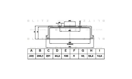 Барабан тормозной | зад Blitz, арт. BT0114