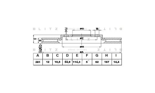 Диск тормозной Blitz, арт. BS0417