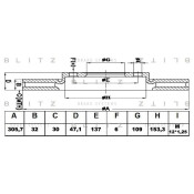 Диск тормозной Blitz, арт. BS0443
