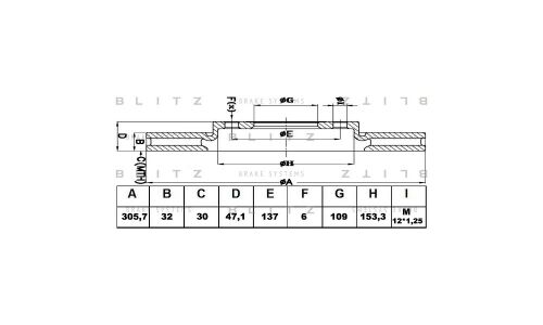 Диск тормозной Blitz, арт. BS0443