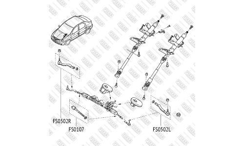 Наконечник рулевой тяги Fixar, правый, арт. FS0502R