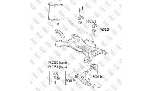 Опора шаровая Fixar, передняя, нижняя, левая, арт. FK0260