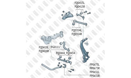 Рычаг подвески FIXAR, передний, верхний, правый, арт. FQ0354R