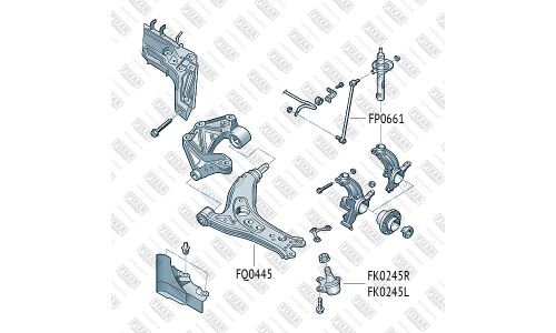 Опора шаровая Fixar, передняя, нижняя, правая, арт. FK0245R