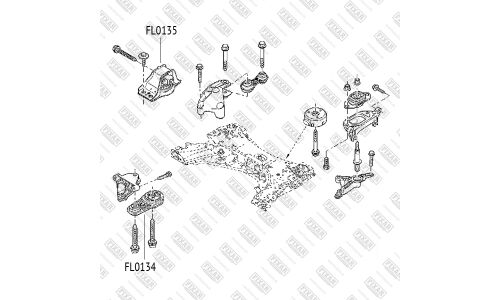 Опора двигателя левая | перед лев FIXAR, арт. FL0134