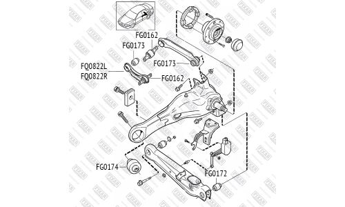 Сайлентблок заднего рычага Fixar, арт. FG0172