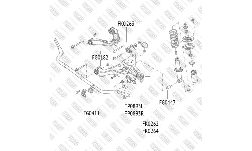 Сайлентблок переднего нижнего рычага Fixar, арт. FG0182