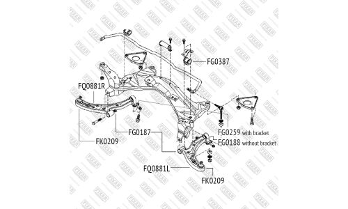 Сайлентблок переднего рычага Fixar, арт. FG0188