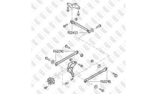 Сайлентблок заднего поперечного рычага Fixar, арт. FG0290
