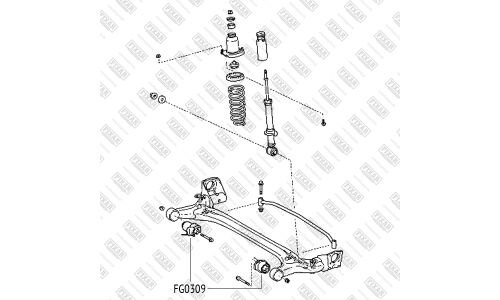 Сайлентблок балки моста Fixar, арт. FG0309