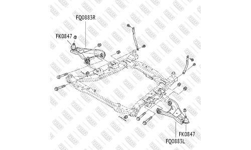 Рычаг подвески FIXAR, передний, нижний, левый, арт. FQ0883L
