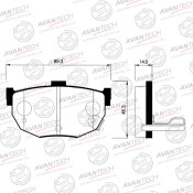 Колодки тормозные дисковые Avantech, задние, комплект на ось (4 шт), арт. AV025