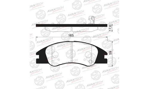 Колодки тормозные дисковые Avantech, передние, комплект на ось (4 шт), арт. AV130
