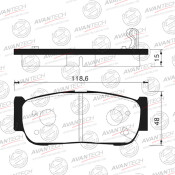 Колодки тормозные дисковые Avantech, задние, комплект на ось (4 шт), арт. AV141