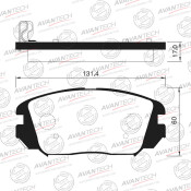 Колодки тормозные дисковые Avantech, передние, комплект на ось (4 шт), арт. AV145