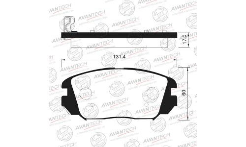 Колодки тормозные дисковые Avantech, передние, комплект на ось (4 шт), арт. AV145