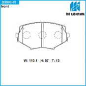 Колодки тормозные дисковые Kashiyama, комплект на ось (4 шт), арт. D3093-01