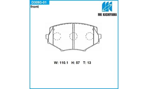 Колодки тормозные дисковые Kashiyama, комплект на ось (4 шт), арт. D3093-01