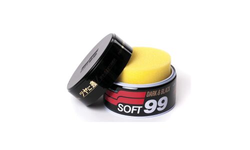 Полироль кузова Soft99 Soft Wax, защитный, с воском карнаубы, для тёмных автомобилей, банка 300г, (+губка), арт. 00010