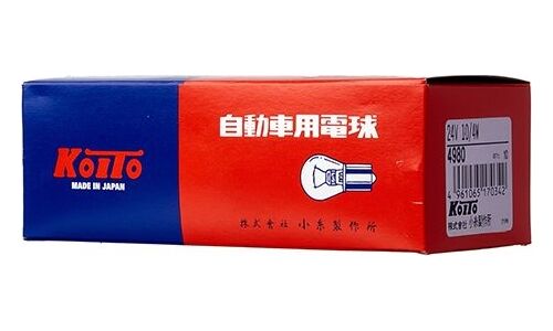 Лампа Koito P10/4W (BAY15d, B19), 24В, 10/4Вт, арт. 4980