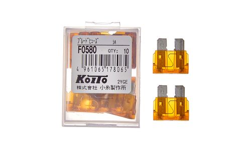 Предохранитель автомобильный Koito, флажковый, стандартный (ATO S1035-2/FT), светло-коричневый, 5А, комплект 10 шт, арт. F0580