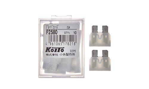 Предохранитель автомобильный Koito, флажковый, стандартный (ATO S1035-2/FT), прозрачный, 25А, комплект 10 шт, арт. F2580