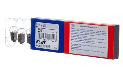 Лампа Koito T4W (BA9s, G10), 12В, 3.4Вт, арт. 1256