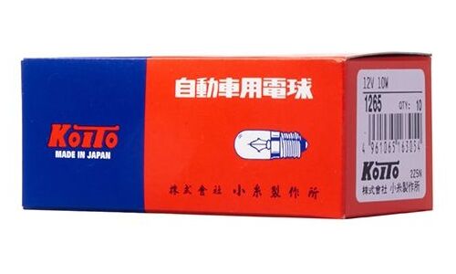Лампа Koito T10W (BA9s, T10), 12В, 10Вт, арт. 1265