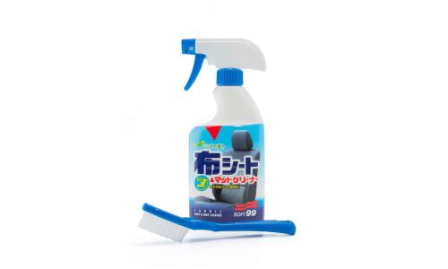 Очиститель салона Soft99 Fabric Cleaner Spray, для ткани, кожи и деталей из пластика, антибактериальный, бутылка с триггером 400мл (+щётка), арт. 02080