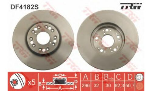 Тормозной диск TRW, арт. DF4182S