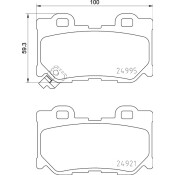 Колодки тормозные дисковые Nisshinbo задние, комплект на ось (4 шт), арт. NP2057 (PF-2557)