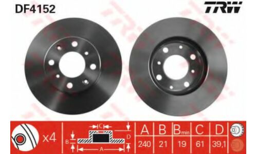 Диск тормозной TRW, арт. DF4152