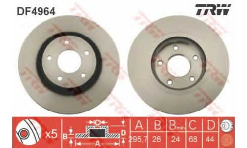 Диск тормозной TRW, арт. DF4964