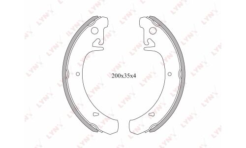 Колодки тормозные барабанные LYNXauto, комплект на ось (4 шт), арт. BS-4601