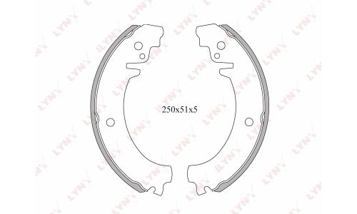Колодки тормозные барабанные LYNXauto, комплект на ось (4 шт), арт. BS-4602