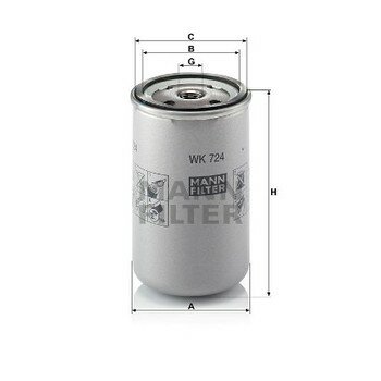 

Фильтр топливный MANN-FILTER, арт. WK724