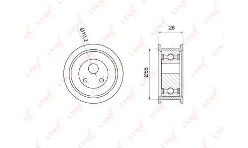 Ролик ремня ГРМ LYNXauto, арт. PB-1025
