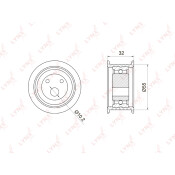 Ролик ремня ГРМ LYNXauto, арт. PB-1026