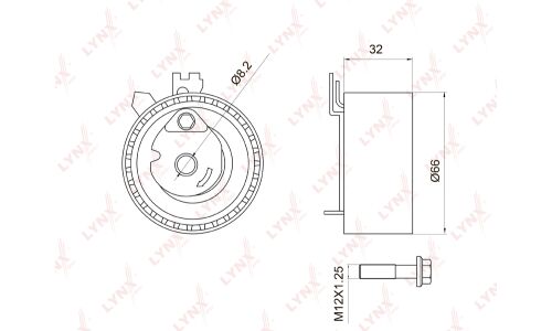 Ролик ремня ГРМ LYNXauto, арт. PB-1053