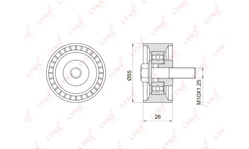 Ролик ремня ГРМ LYNXauto, арт. PB-3012