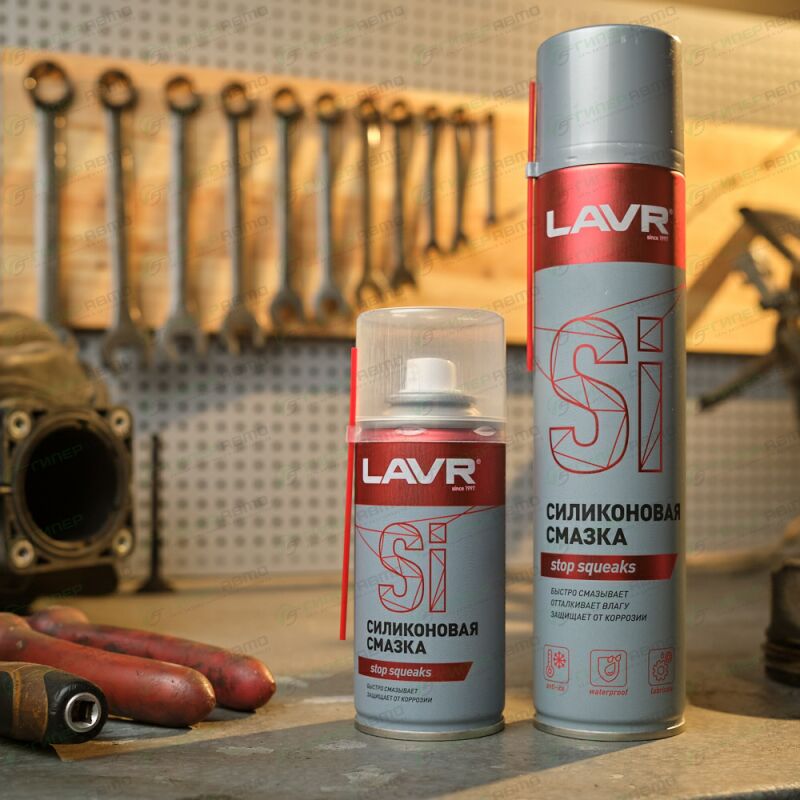 Смазка аэрозольная Lavr Stop Squeaks, для резины и пластика ...