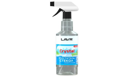 Очиститель стёкол и зеркал Lavr Glass Cleaner Crystal, от следов насекомых и дорожных реагентов, масляных и жировых пятен, бутылка с триггером 500мл, арт. Ln1601