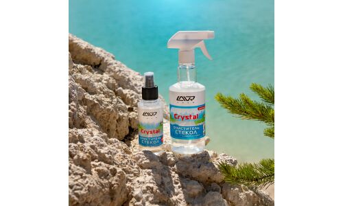 Очиститель стёкол и зеркал Lavr Glass Cleaner Crystal, от следов насекомых и дорожных реагентов, масляных и жировых пятен, бутылка с триггером 500мл, арт. Ln1601
