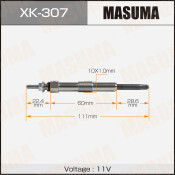 Свеча накаливания MASUMA B-110 /D4EA (1/10/100)