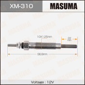 Свеча накаливания Masuma (4D56), арт. XM-310