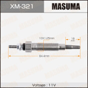 Свеча накаливания Masuma (4D56T / 4D68T), арт. XM-321