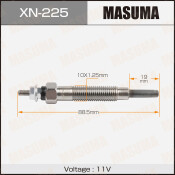 Свеча накаливания Masuma (TD27 / TD42), арт. XN-225