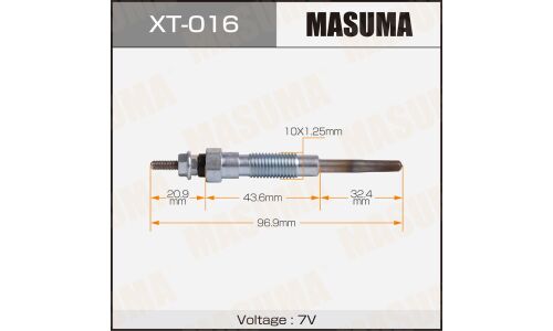 Свеча накаливания "Masuma" PT-140 /2L (1/10/100)