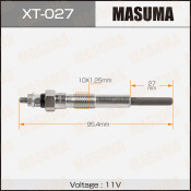 Свеча накаливания Masuma (1HZ / 1HDT), арт. XT-027